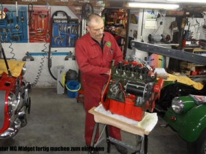 MG Midget - Motor einbauen